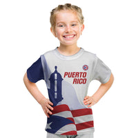 Custom Puerto Rico Football Kid T Shirt Vamos Los Boricuas