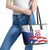 Custom Puerto Rico Football Leather Tote Bag Vamos Los Boricuas
