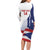 Custom Puerto Rico Football Long Sleeve Bodycon Dress Vamos Los Boricuas