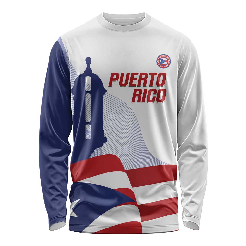 Custom Puerto Rico Football Long Sleeve Shirt Vamos Los Boricuas