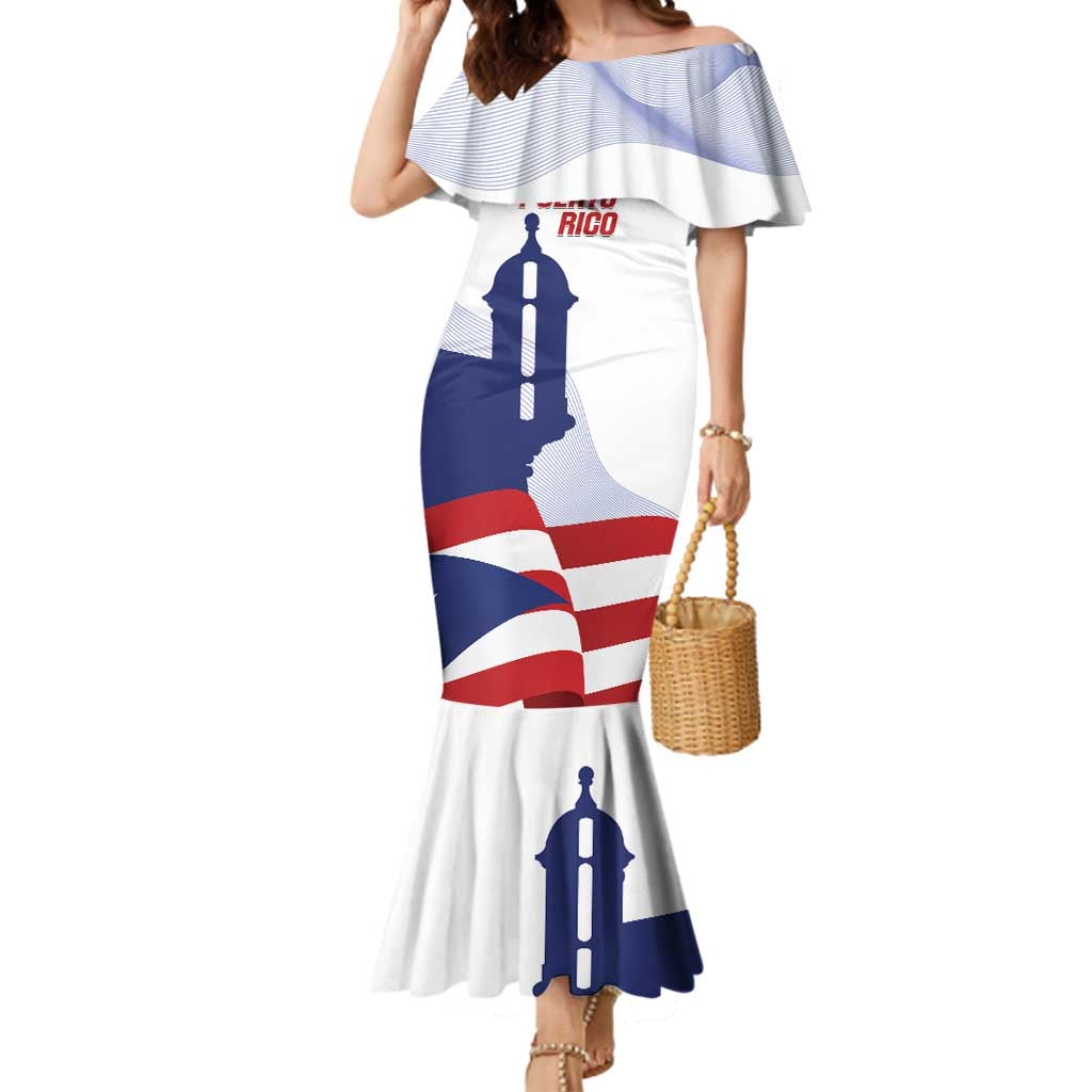 Custom Puerto Rico Football Mermaid Dress Vamos Los Boricuas