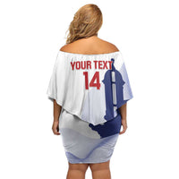 Custom Puerto Rico Football Off Shoulder Short Dress Vamos Los Boricuas