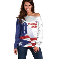Custom Puerto Rico Football Off Shoulder Sweater Vamos Los Boricuas