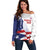 Custom Puerto Rico Football Off Shoulder Sweater Vamos Los Boricuas