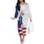 Custom Puerto Rico Football Off The Shoulder Long Sleeve Dress Vamos Los Boricuas