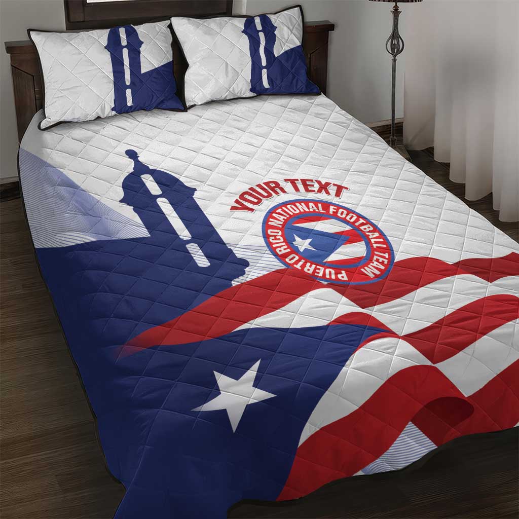 Custom Puerto Rico Football Quilt Bed Set Vamos Los Boricuas