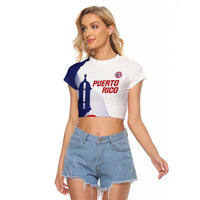Custom Puerto Rico Football Raglan Cropped T Shirt Vamos Los Boricuas