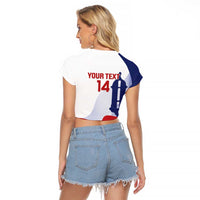 Custom Puerto Rico Football Raglan Cropped T Shirt Vamos Los Boricuas