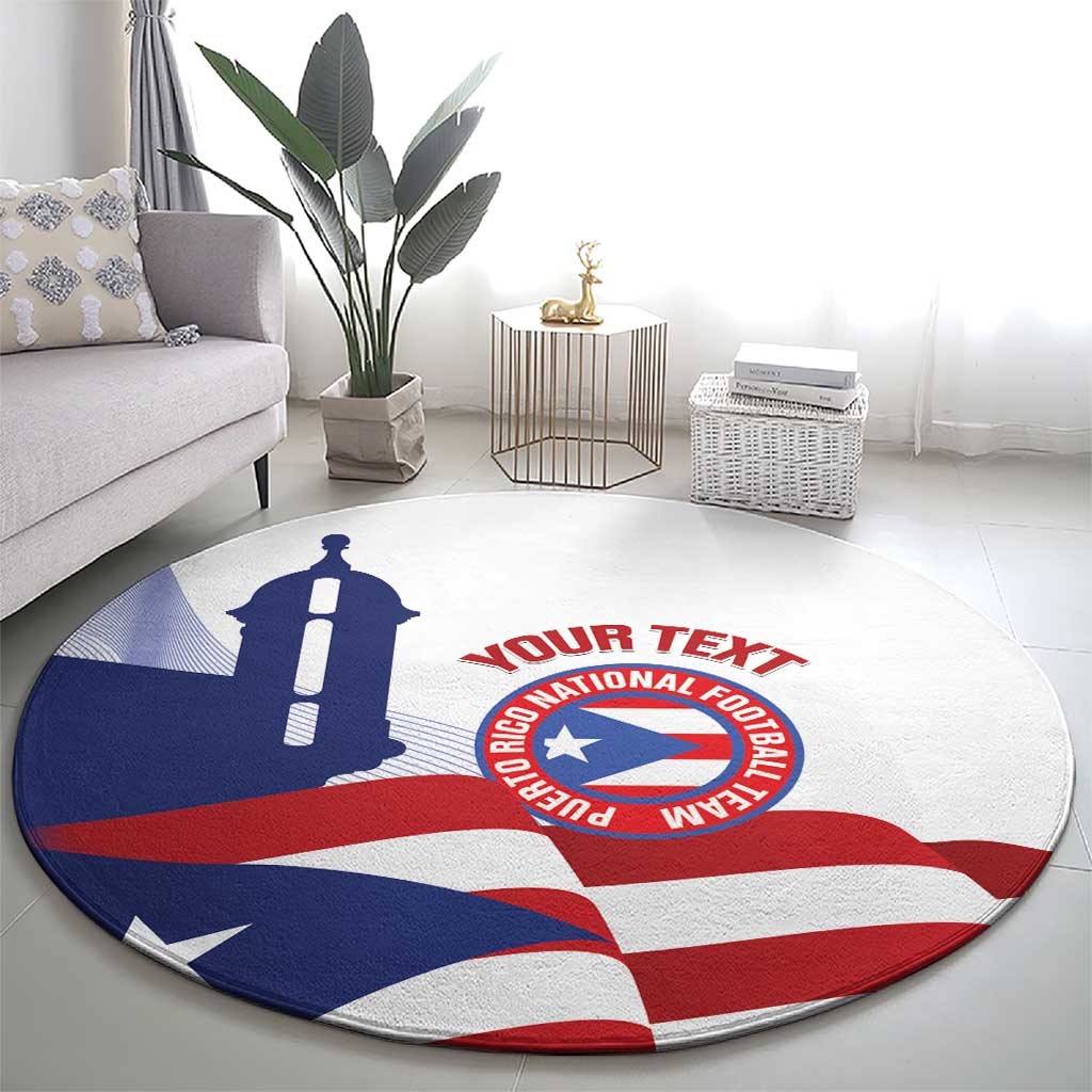 Custom Puerto Rico Football Round Carpet Vamos Los Boricuas