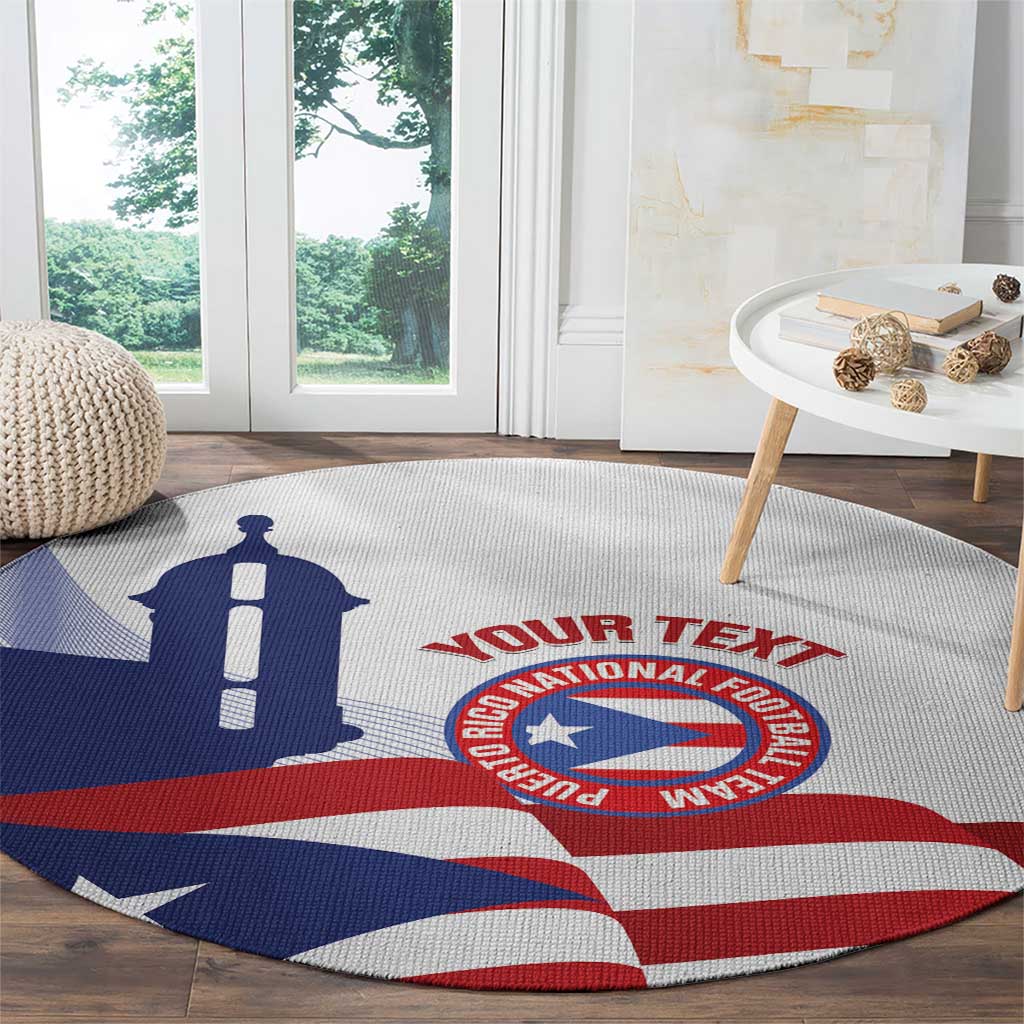Custom Puerto Rico Football Round Carpet Vamos Los Boricuas