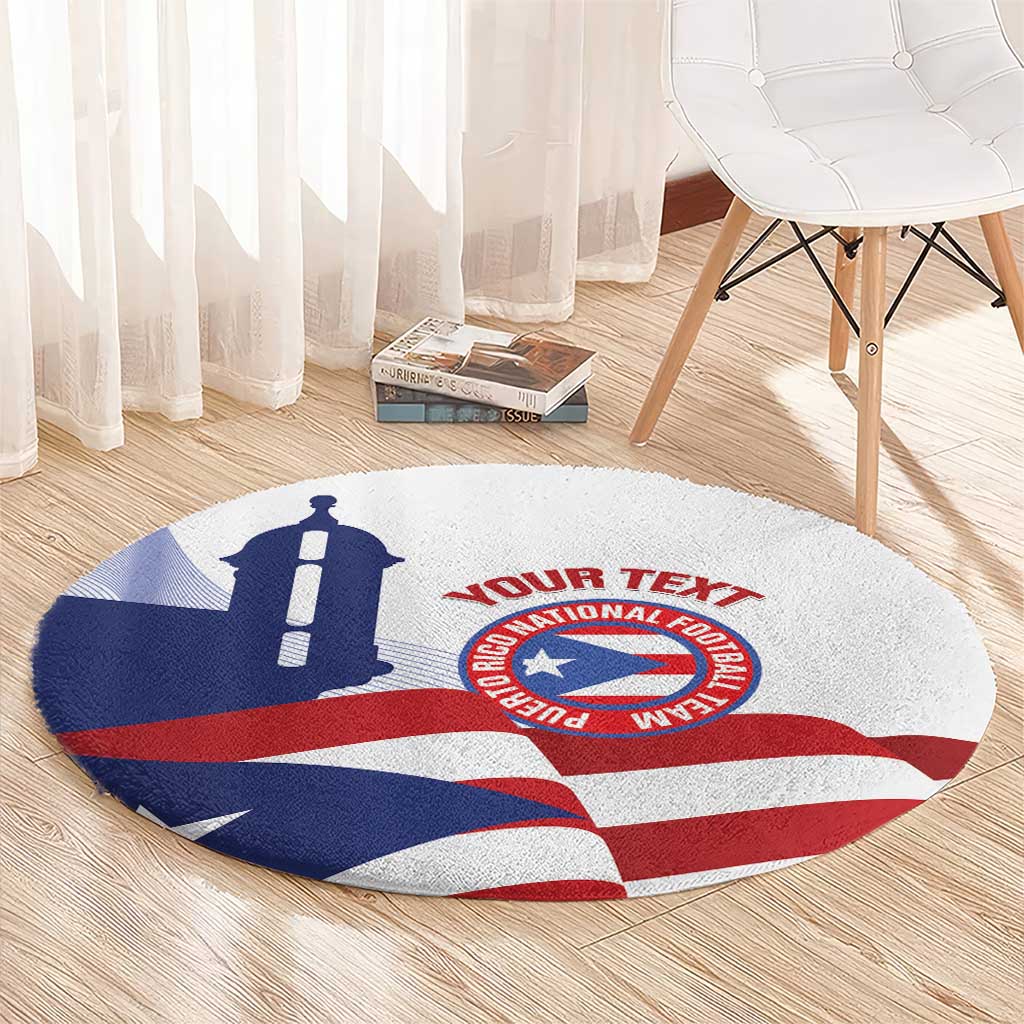 Custom Puerto Rico Football Round Carpet Vamos Los Boricuas