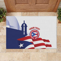 Custom Puerto Rico Football Rubber Doormat Vamos Los Boricuas
