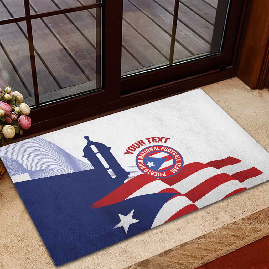 Custom Puerto Rico Football Rubber Doormat Vamos Los Boricuas