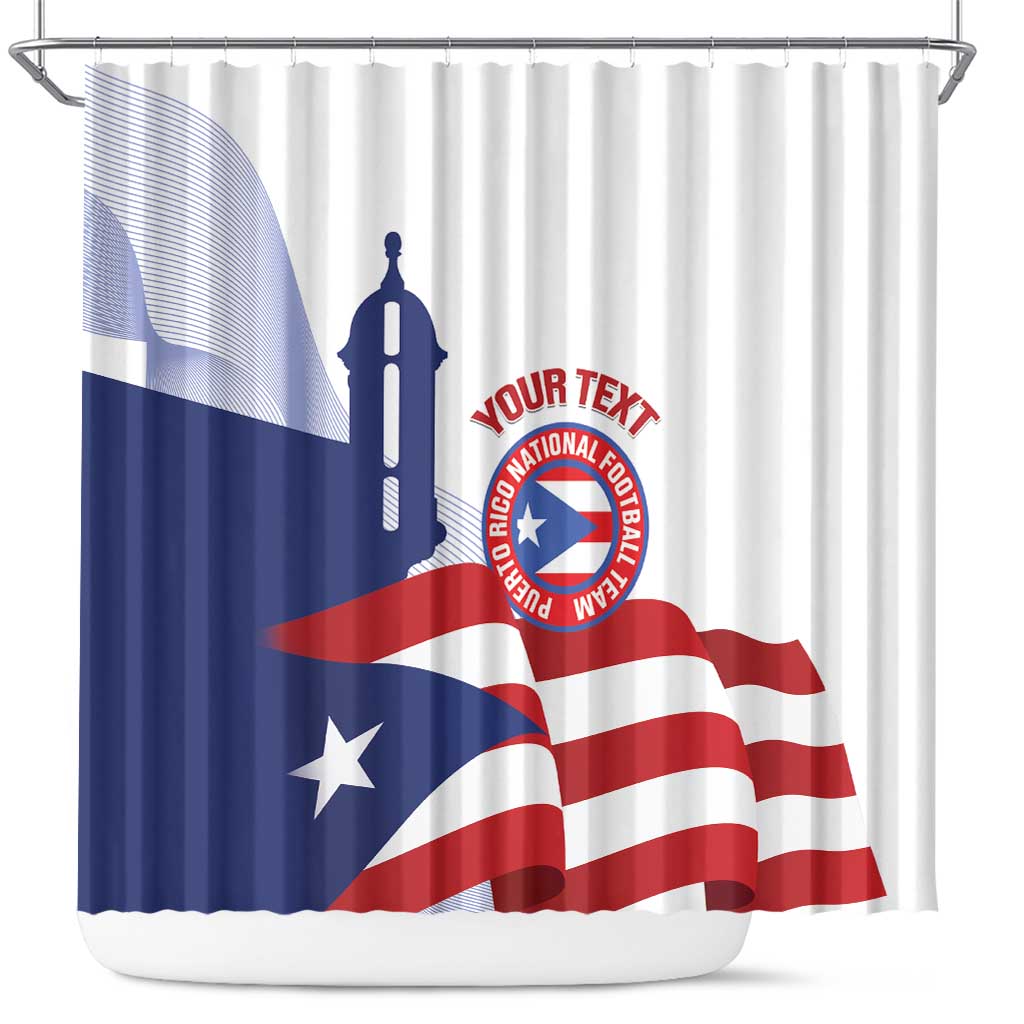 Custom Puerto Rico Football Shower Curtain Vamos Los Boricuas