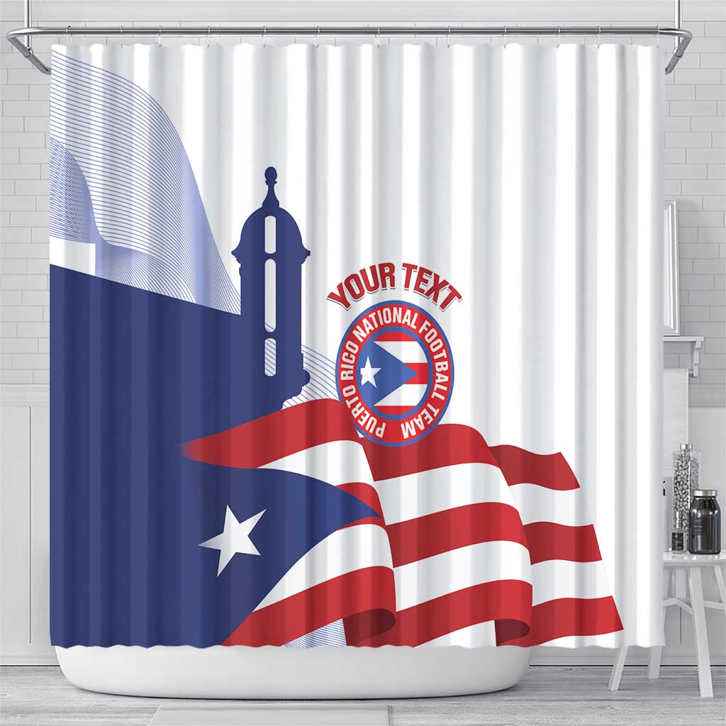 Custom Puerto Rico Football Shower Curtain Vamos Los Boricuas