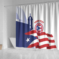 Custom Puerto Rico Football Shower Curtain Vamos Los Boricuas
