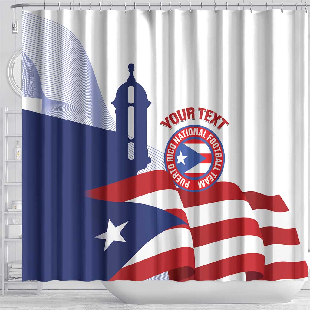 Custom Puerto Rico Football Shower Curtain Vamos Los Boricuas