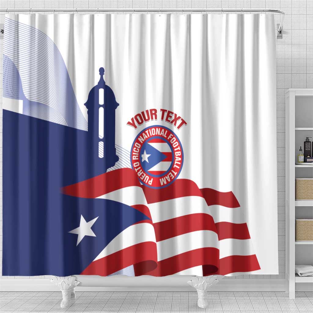 Custom Puerto Rico Football Shower Curtain Vamos Los Boricuas
