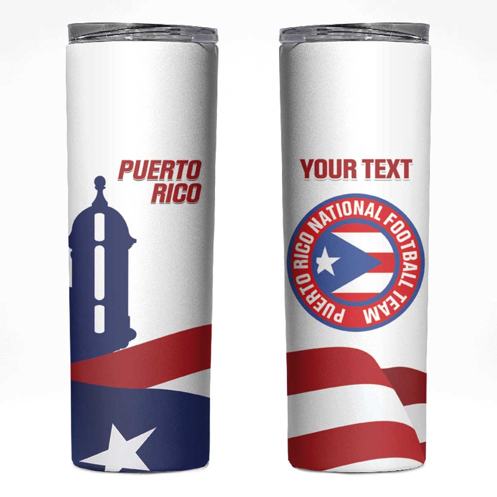 Custom Puerto Rico Football Skinny Tumbler Vamos Los Boricuas