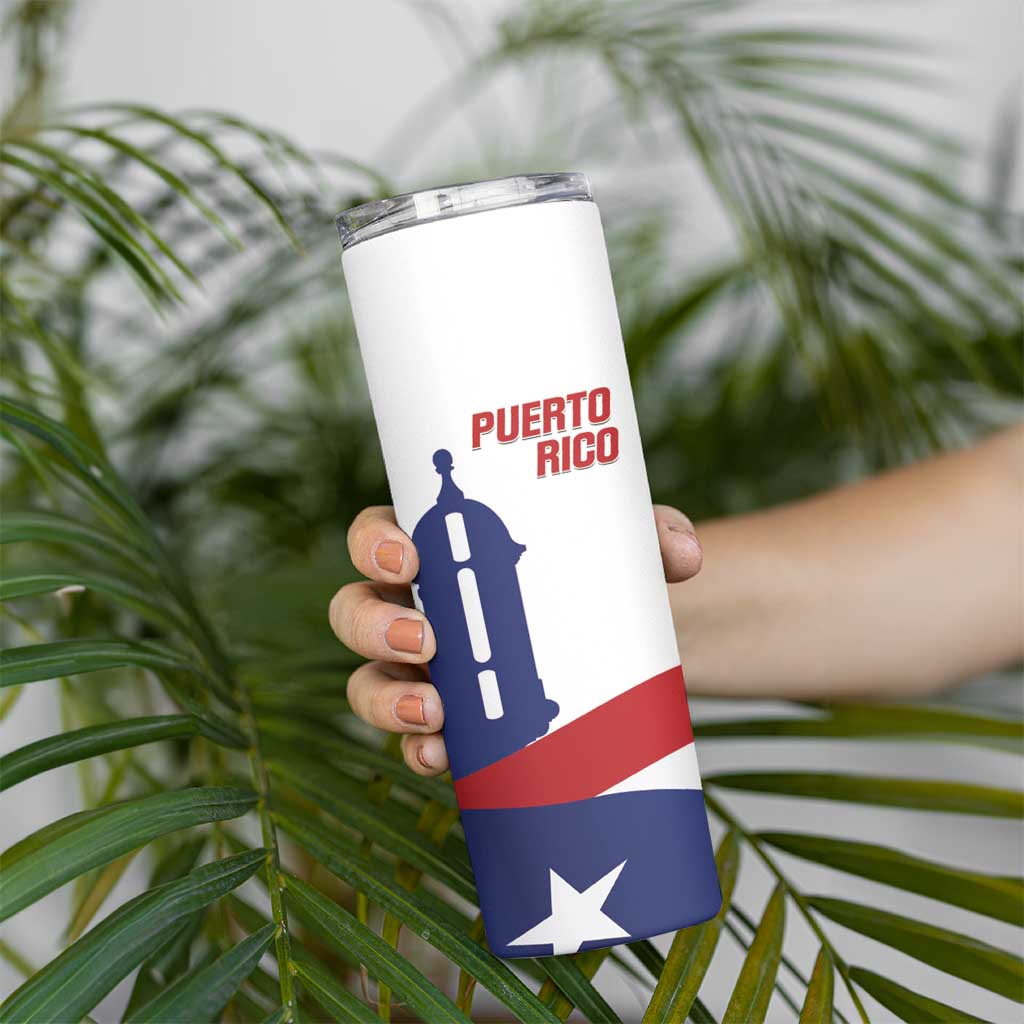 Custom Puerto Rico Football Skinny Tumbler Vamos Los Boricuas
