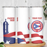 Custom Puerto Rico Football Skinny Tumbler Vamos Los Boricuas