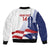 Custom Puerto Rico Football Sleeve Zip Bomber Jacket Vamos Los Boricuas