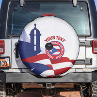 Custom Puerto Rico Football Spare Tire Cover Vamos Los Boricuas