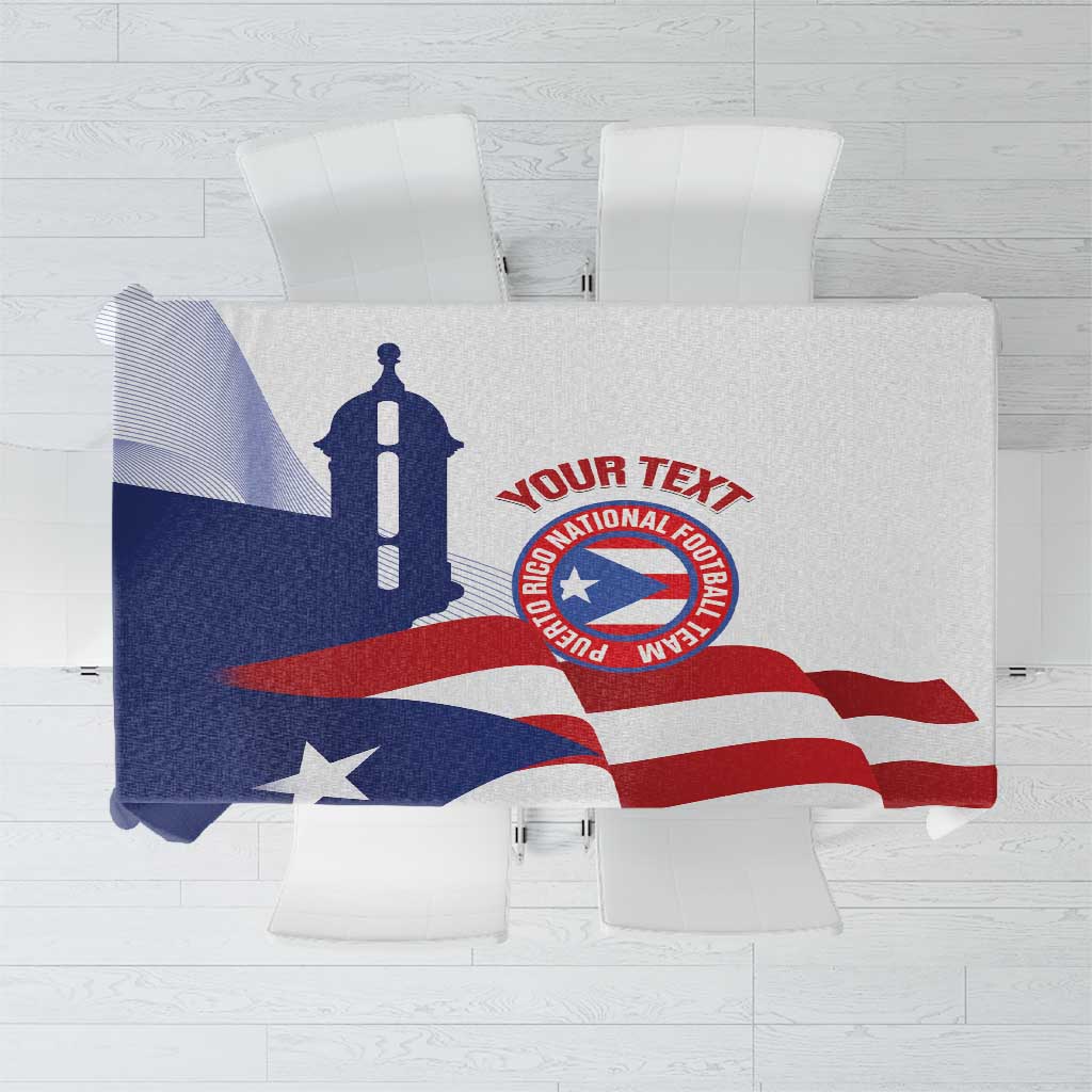 Custom Puerto Rico Football Tablecloth Vamos Los Boricuas