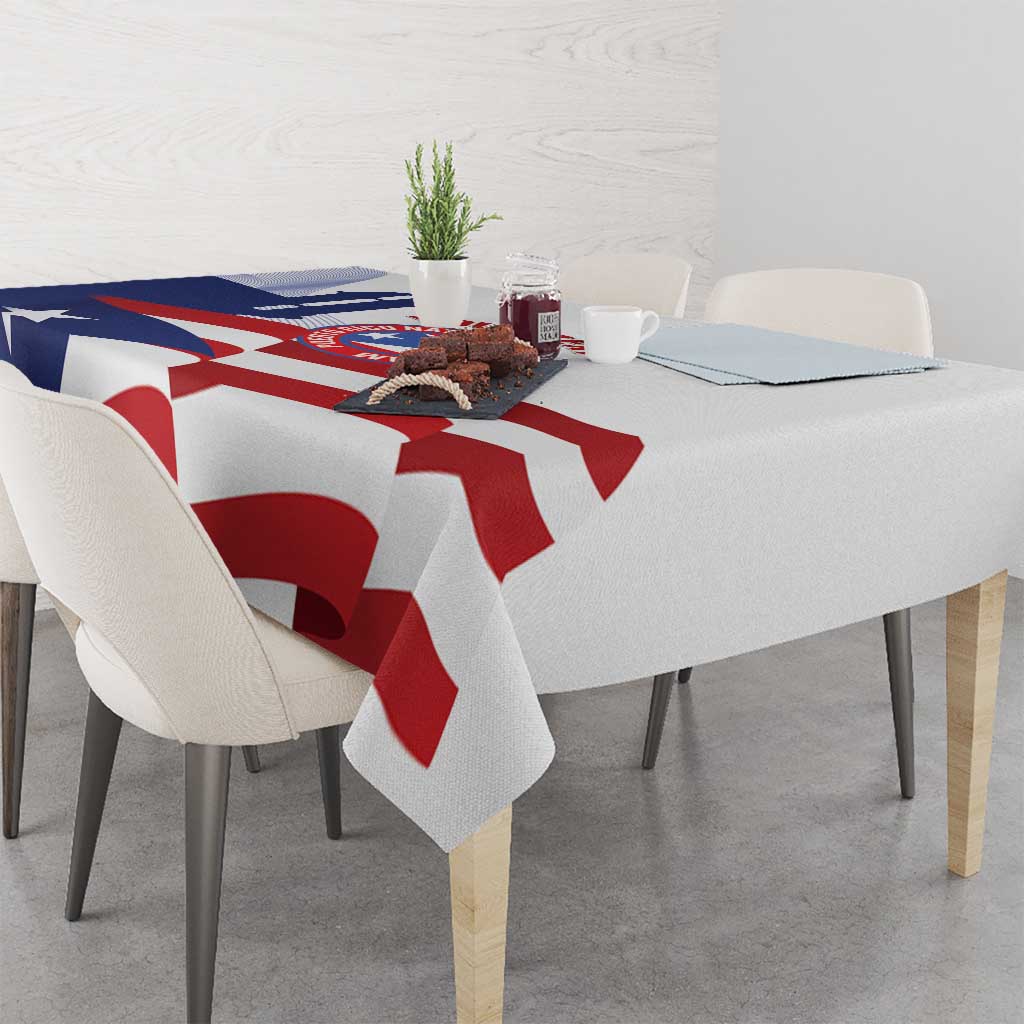 Custom Puerto Rico Football Tablecloth Vamos Los Boricuas
