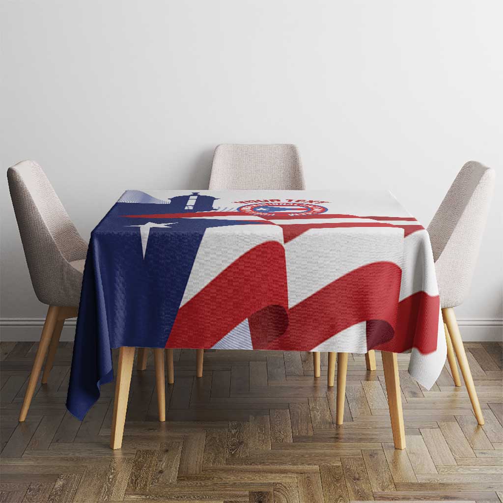 Custom Puerto Rico Football Tablecloth Vamos Los Boricuas