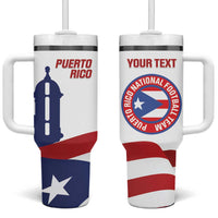 Custom Puerto Rico Football Tumbler With Handle Vamos Los Boricuas