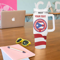 Custom Puerto Rico Football Tumbler With Handle Vamos Los Boricuas