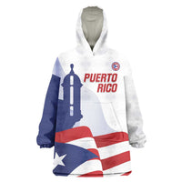 Custom Puerto Rico Football Wearable Blanket Hoodie Vamos Los Boricuas