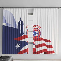 Custom Puerto Rico Football Window Curtain Vamos Los Boricuas