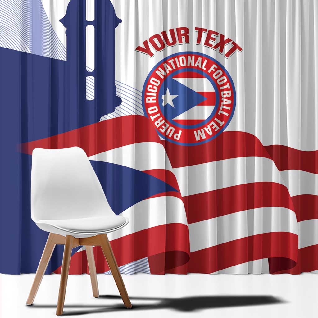Custom Puerto Rico Football Window Curtain Vamos Los Boricuas
