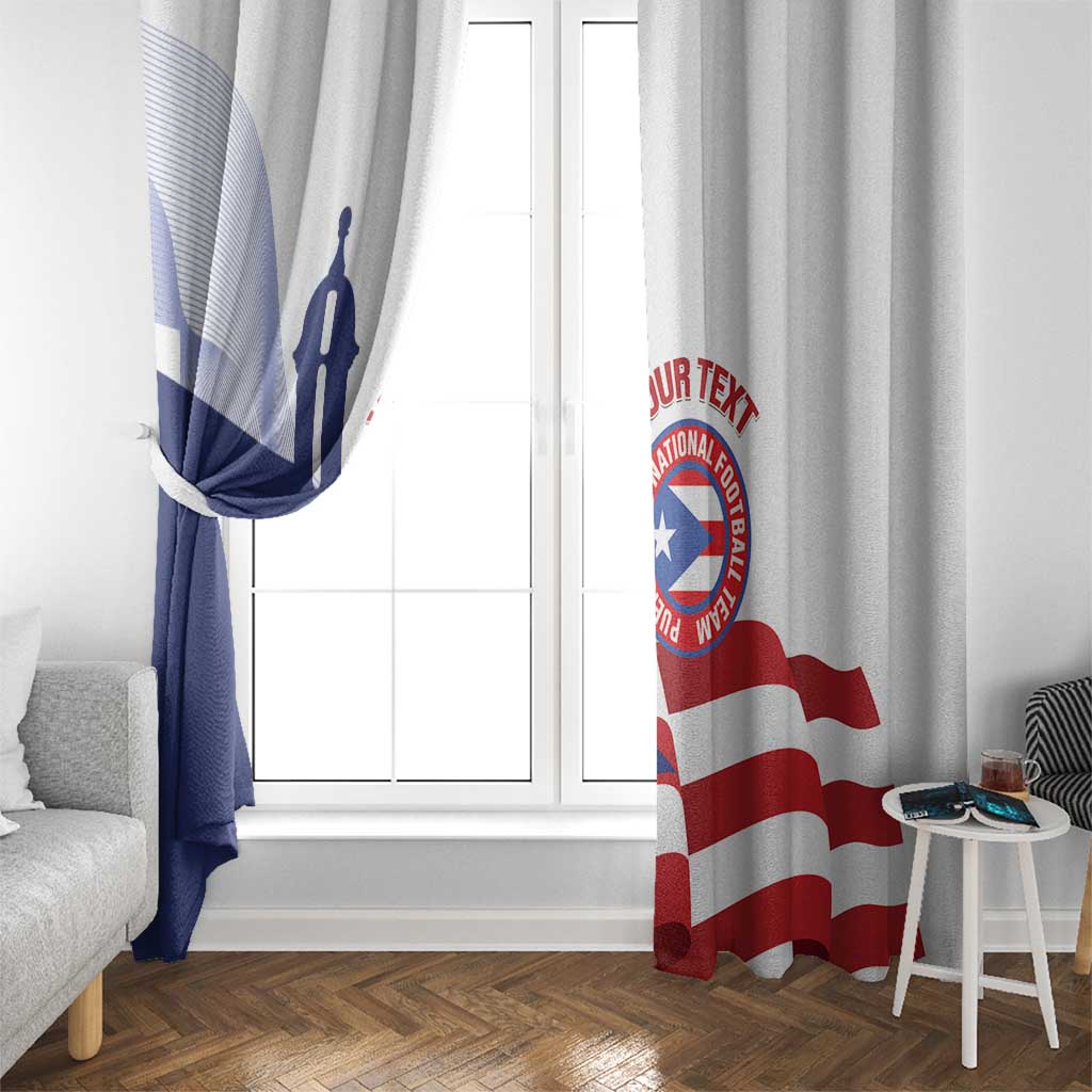Custom Puerto Rico Football Window Curtain Vamos Los Boricuas