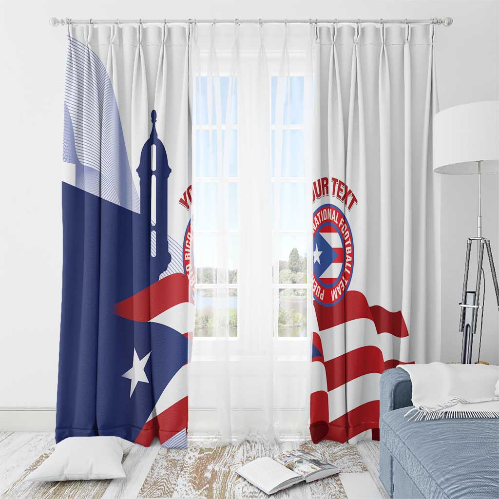Custom Puerto Rico Football Window Curtain Vamos Los Boricuas