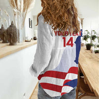 Custom Puerto Rico Football Women Casual Shirt Vamos Los Boricuas
