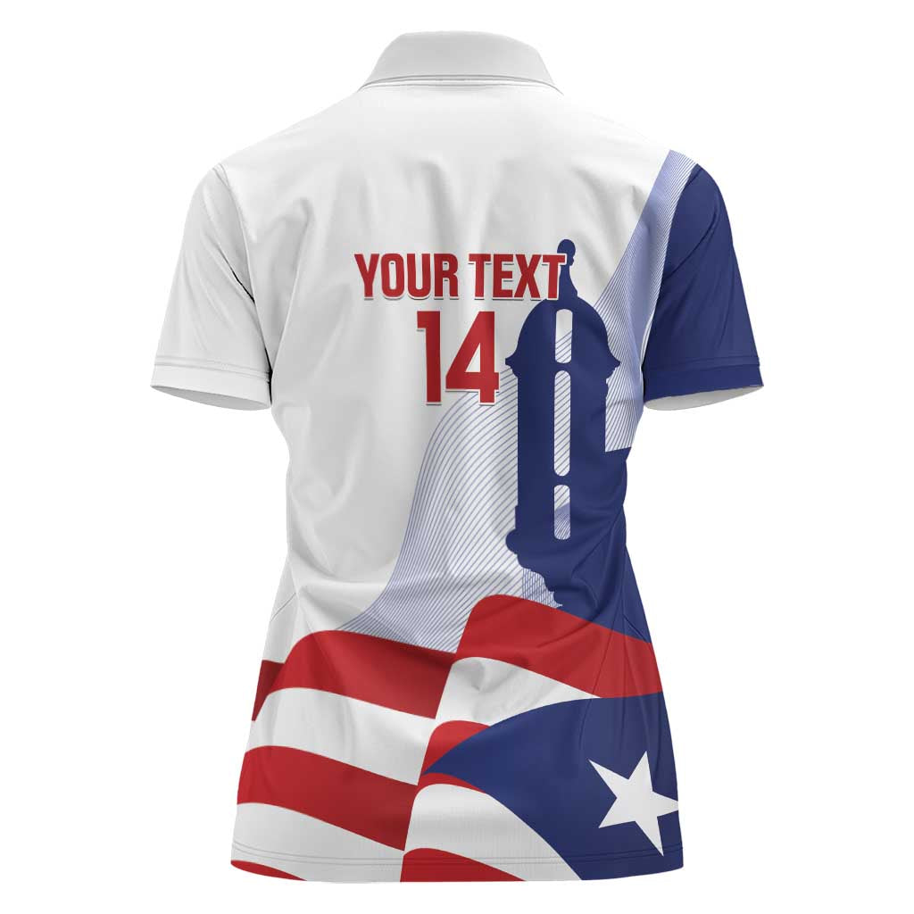 Custom Puerto Rico Football Women Polo Shirt Vamos Los Boricuas