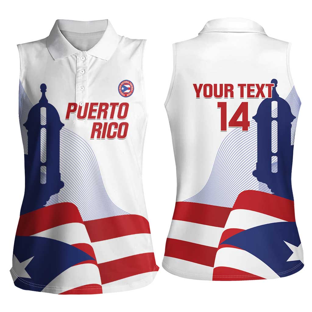Custom Puerto Rico Football Women Sleeveless Polo Shirt Vamos Los Boricuas