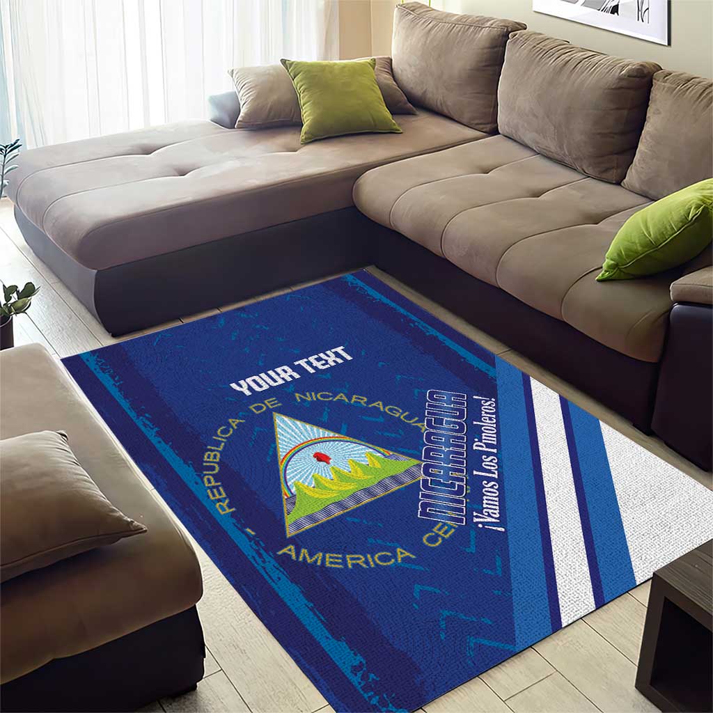 Custom Nicaragua Football Area Rug Vamos Los Pinoleros