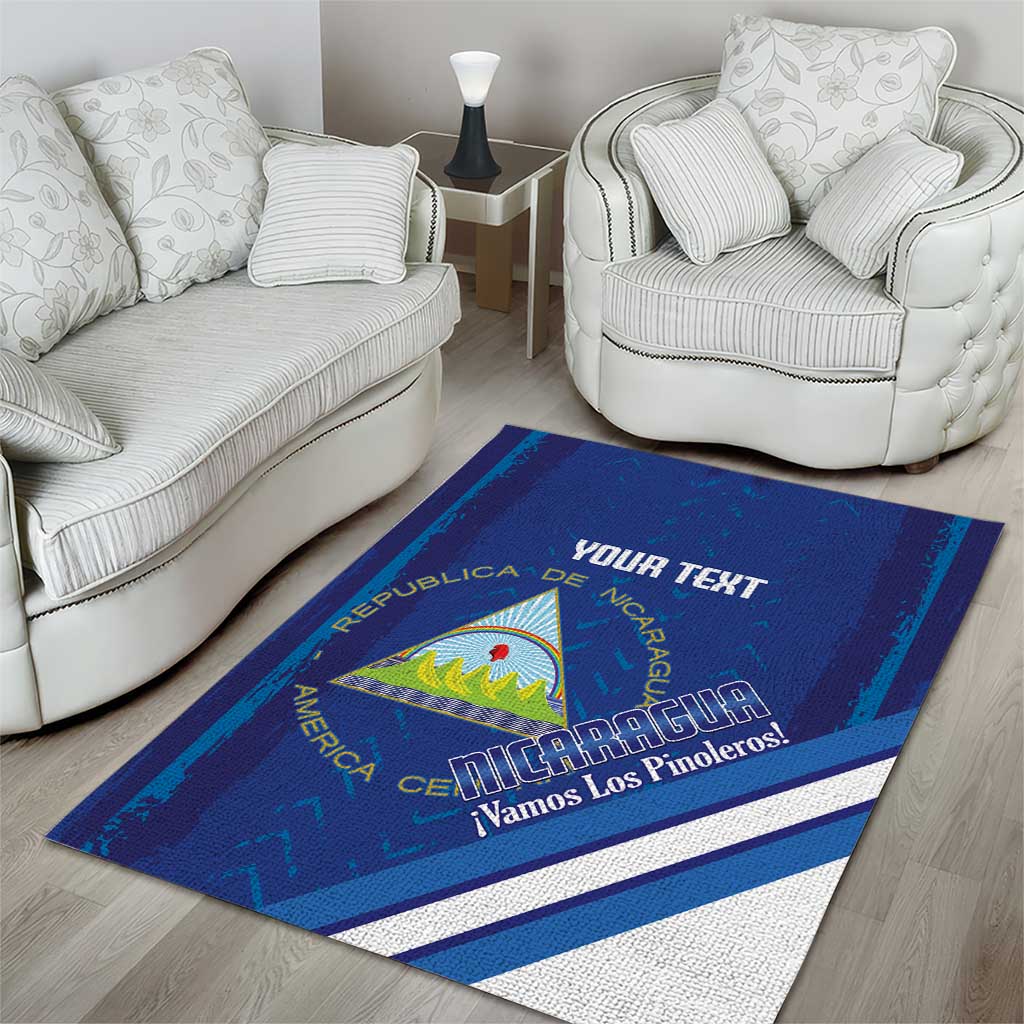 Custom Nicaragua Football Area Rug Vamos Los Pinoleros