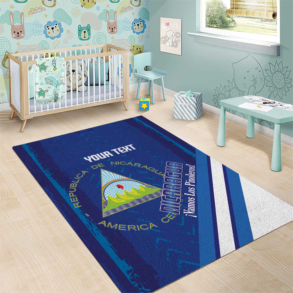 Custom Nicaragua Football Area Rug Vamos Los Pinoleros