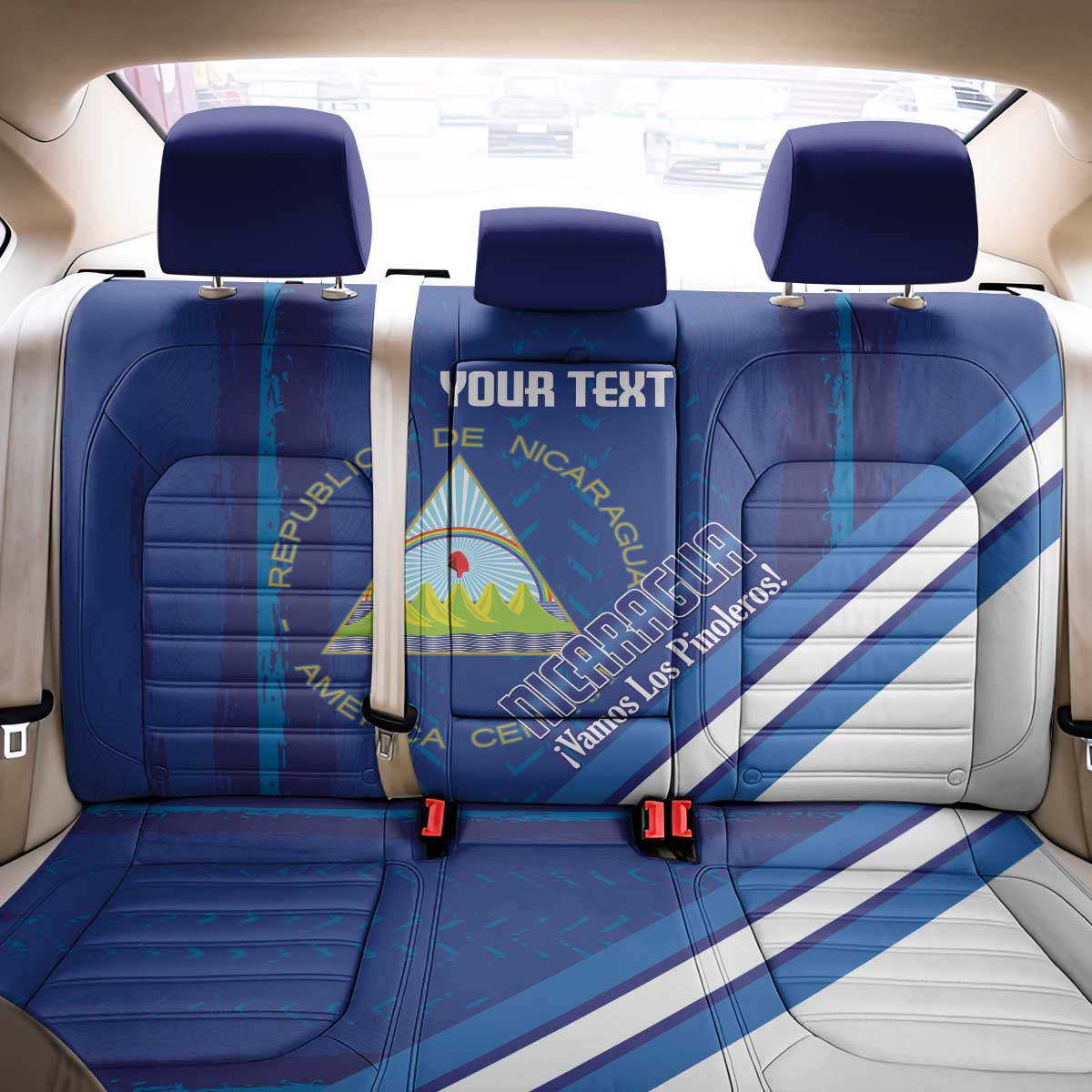 Custom Nicaragua Football Back Car Seat Cover Vamos Los Pinoleros