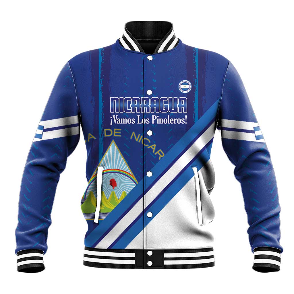 Custom Nicaragua Football Baseball Jacket Vamos Los Pinoleros