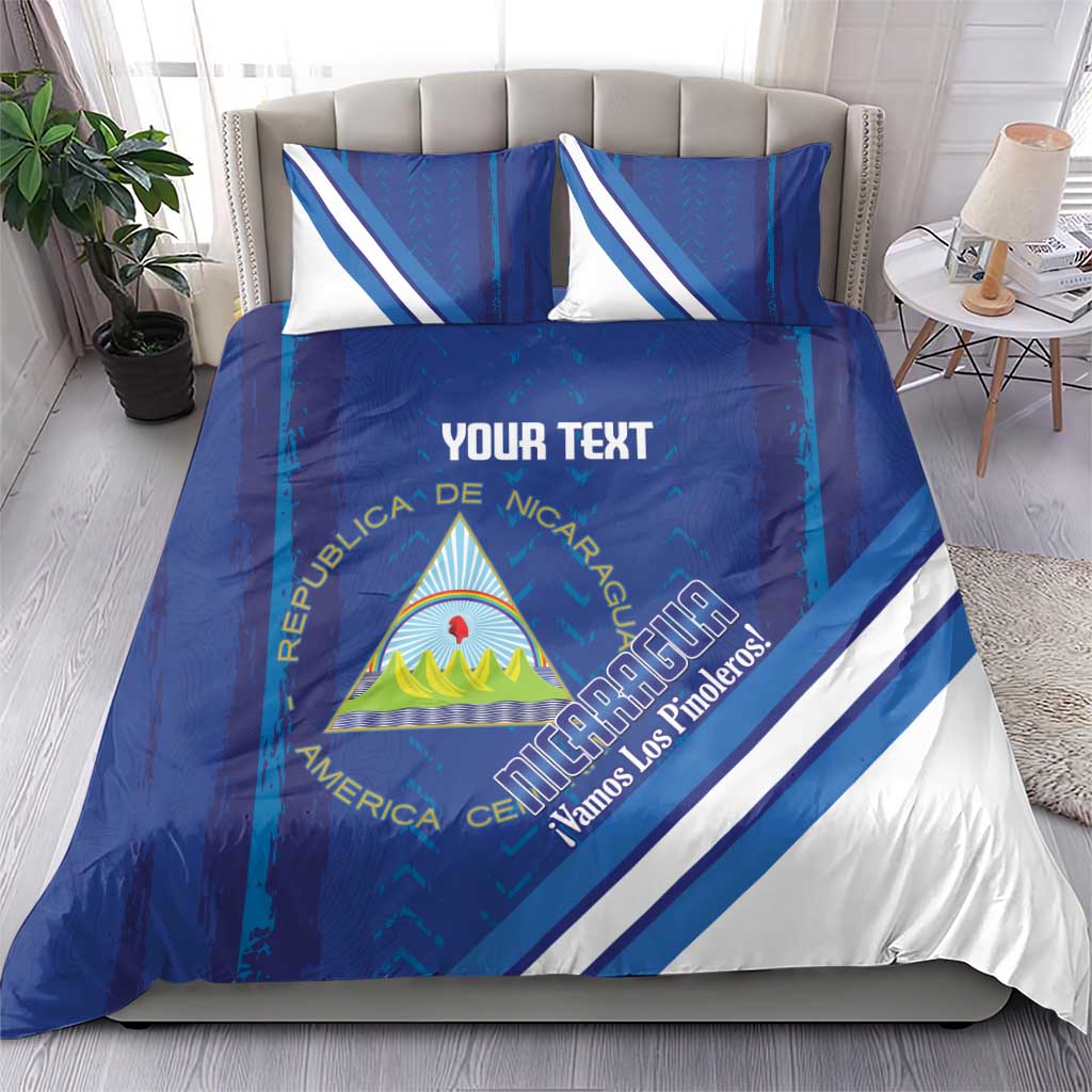 Custom Nicaragua Football Bedding Set Vamos Los Pinoleros