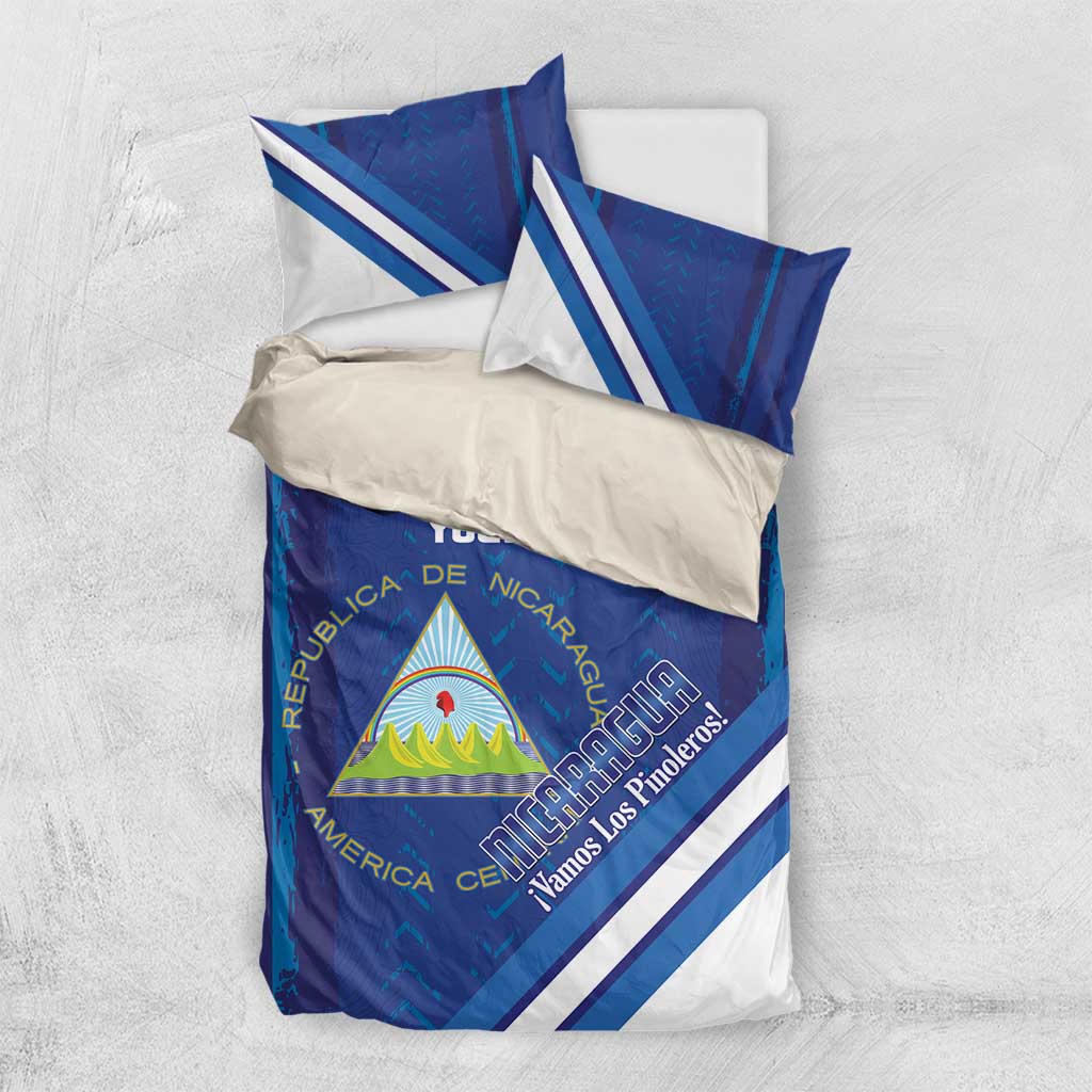 Custom Nicaragua Football Bedding Set Vamos Los Pinoleros