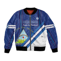 Custom Nicaragua Football Bomber Jacket Vamos Los Pinoleros