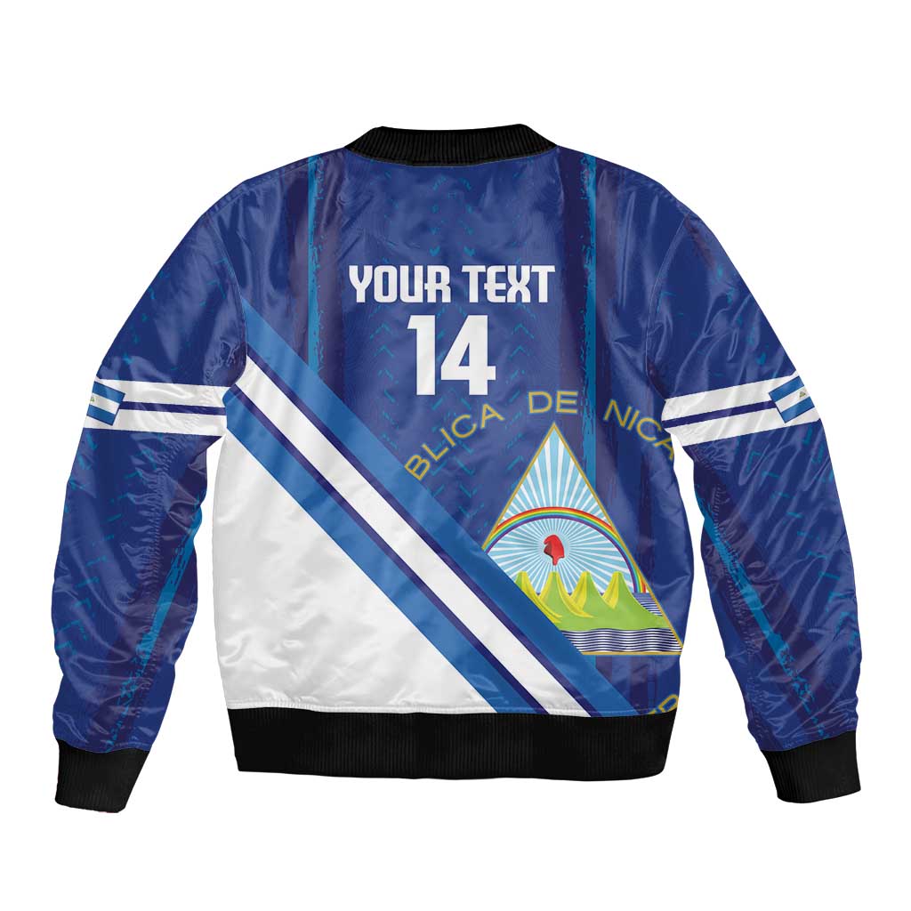 Custom Nicaragua Football Bomber Jacket Vamos Los Pinoleros