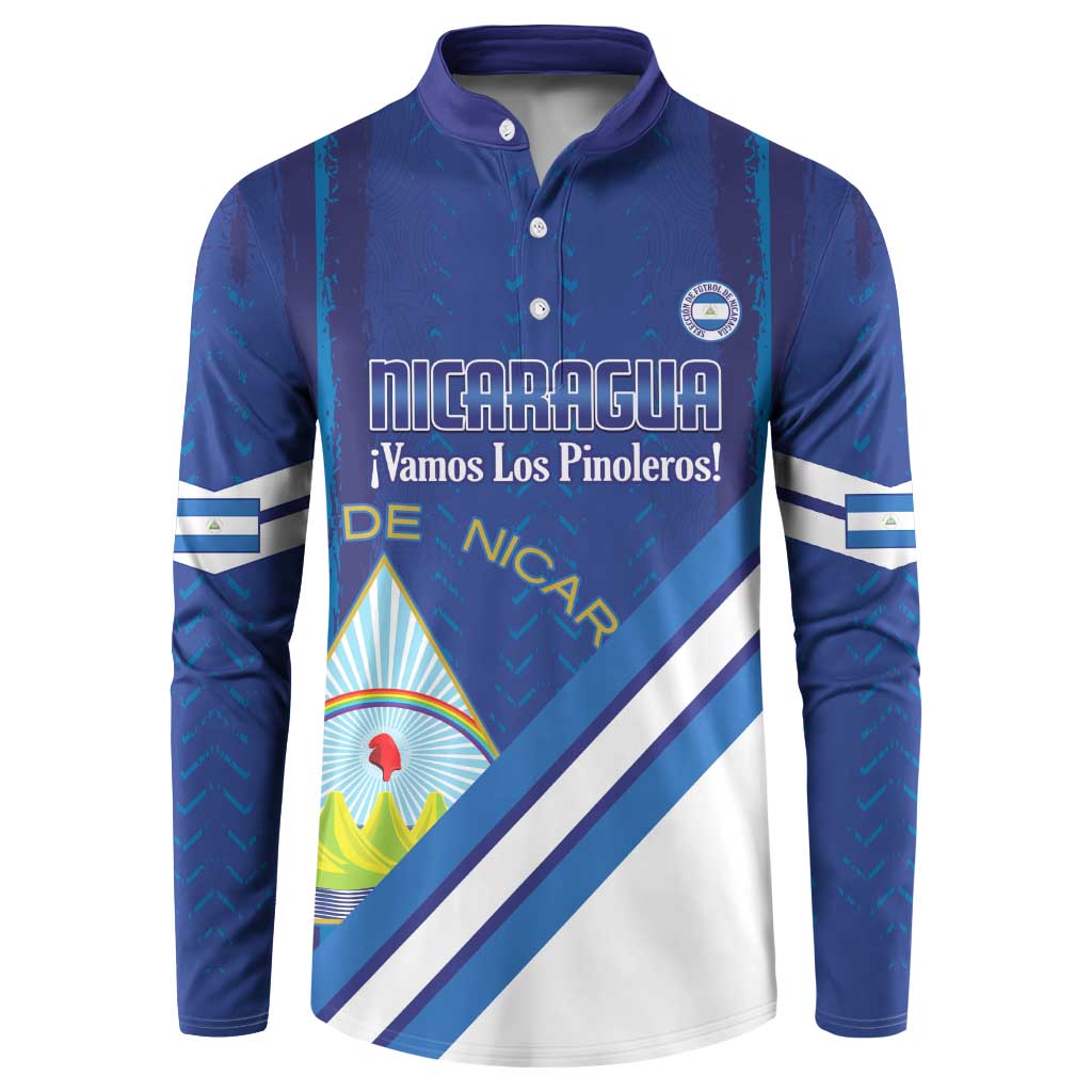 Custom Nicaragua Football Button Sweatshirt Vamos Los Pinoleros